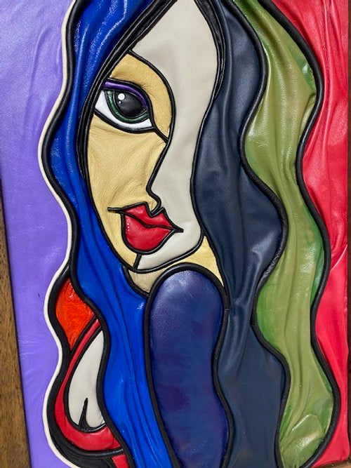 “Lady in Love” Genuine Leather 3D Art