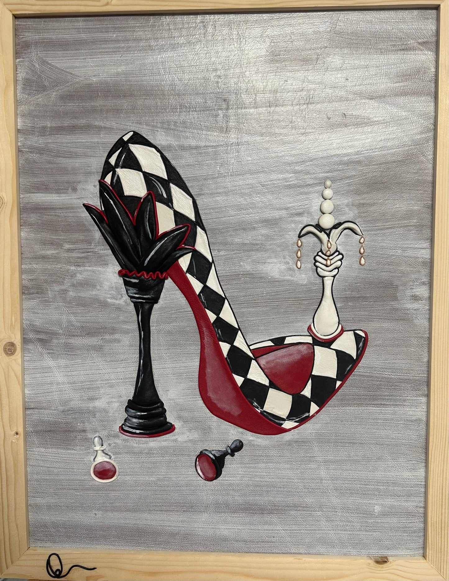 “Checkmate” Genuine Leather 3D Art