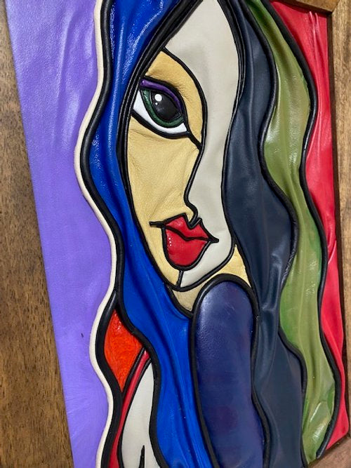 “Lady in Love” Genuine Leather 3D Art