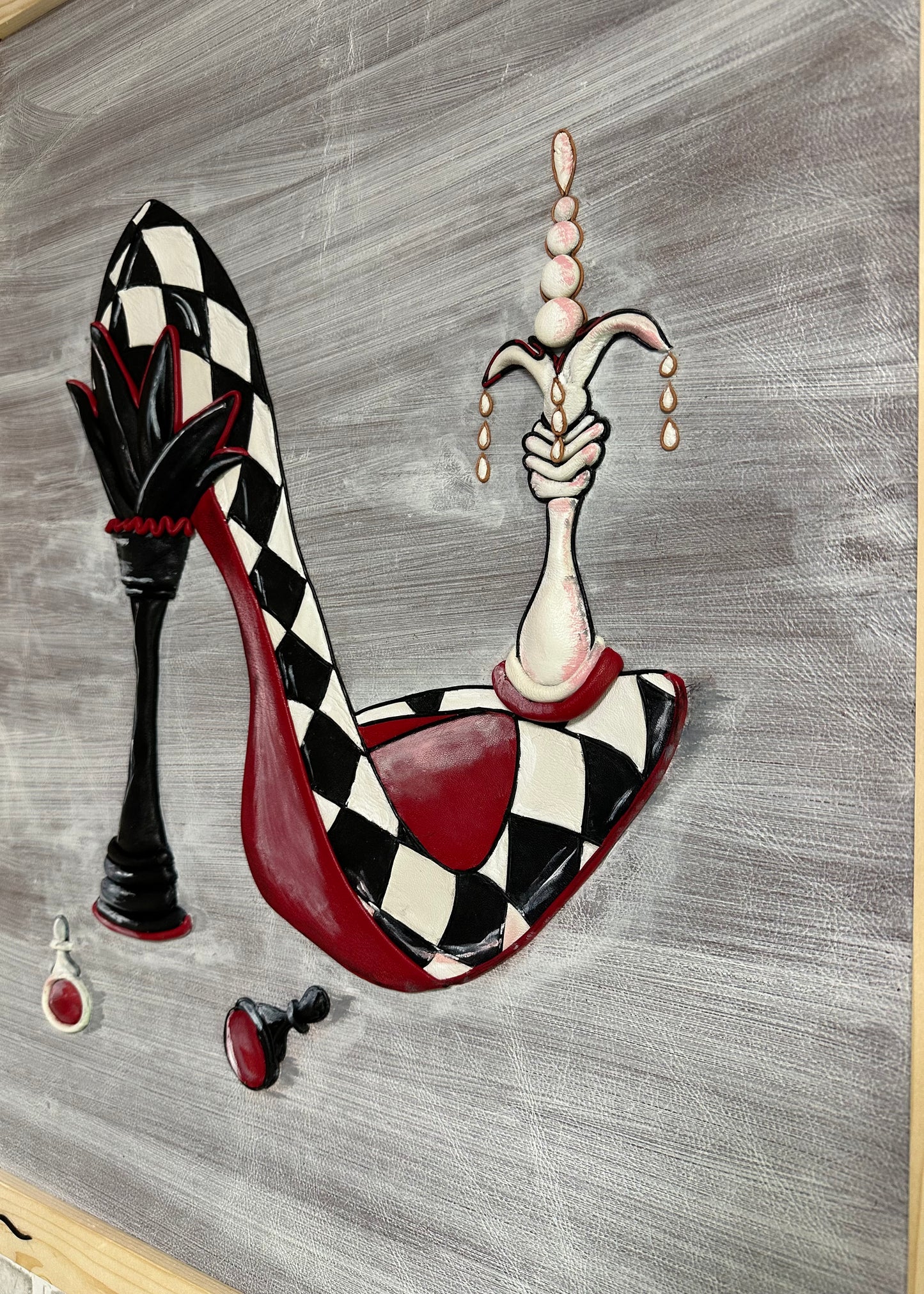 “Checkmate” Genuine Leather 3D Art