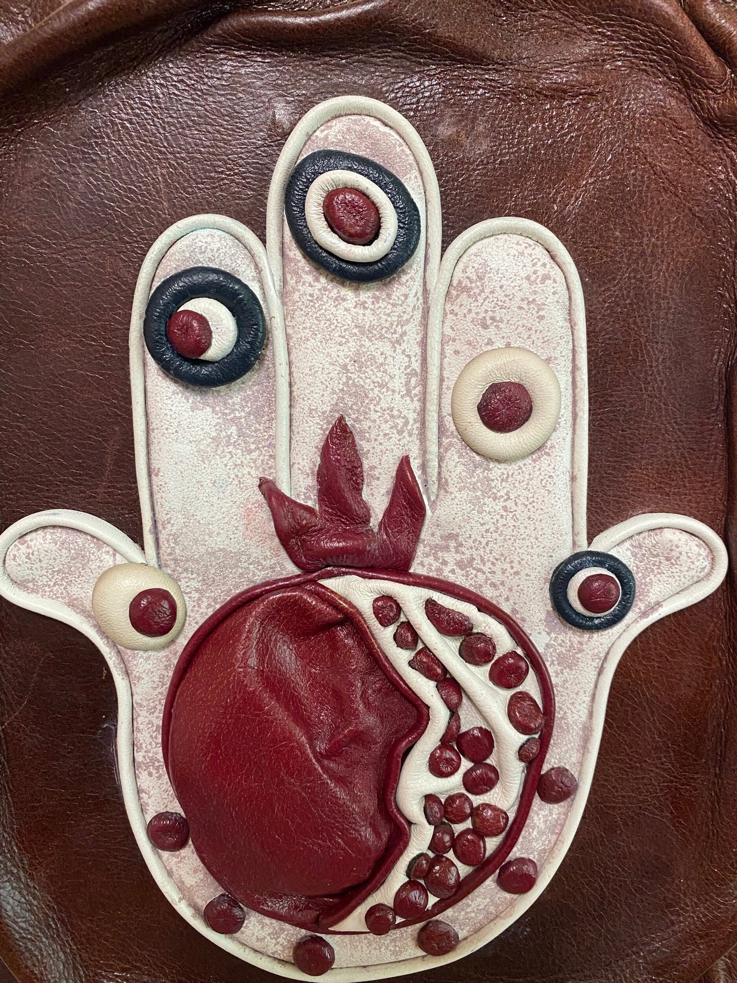 “Hamsa” Genuine Leather 3D Art