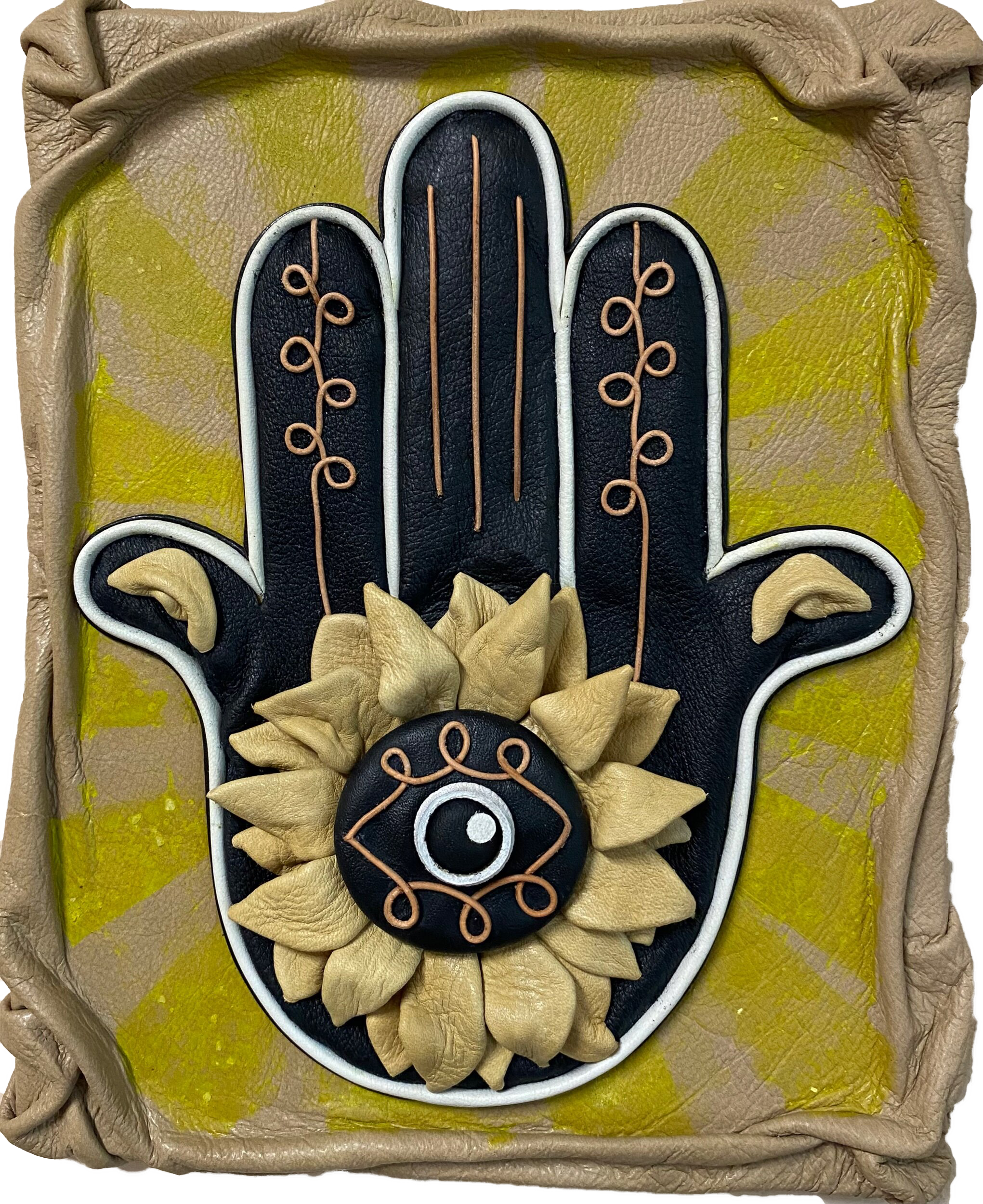 “Hamsa” Genuine Leather 3D Art