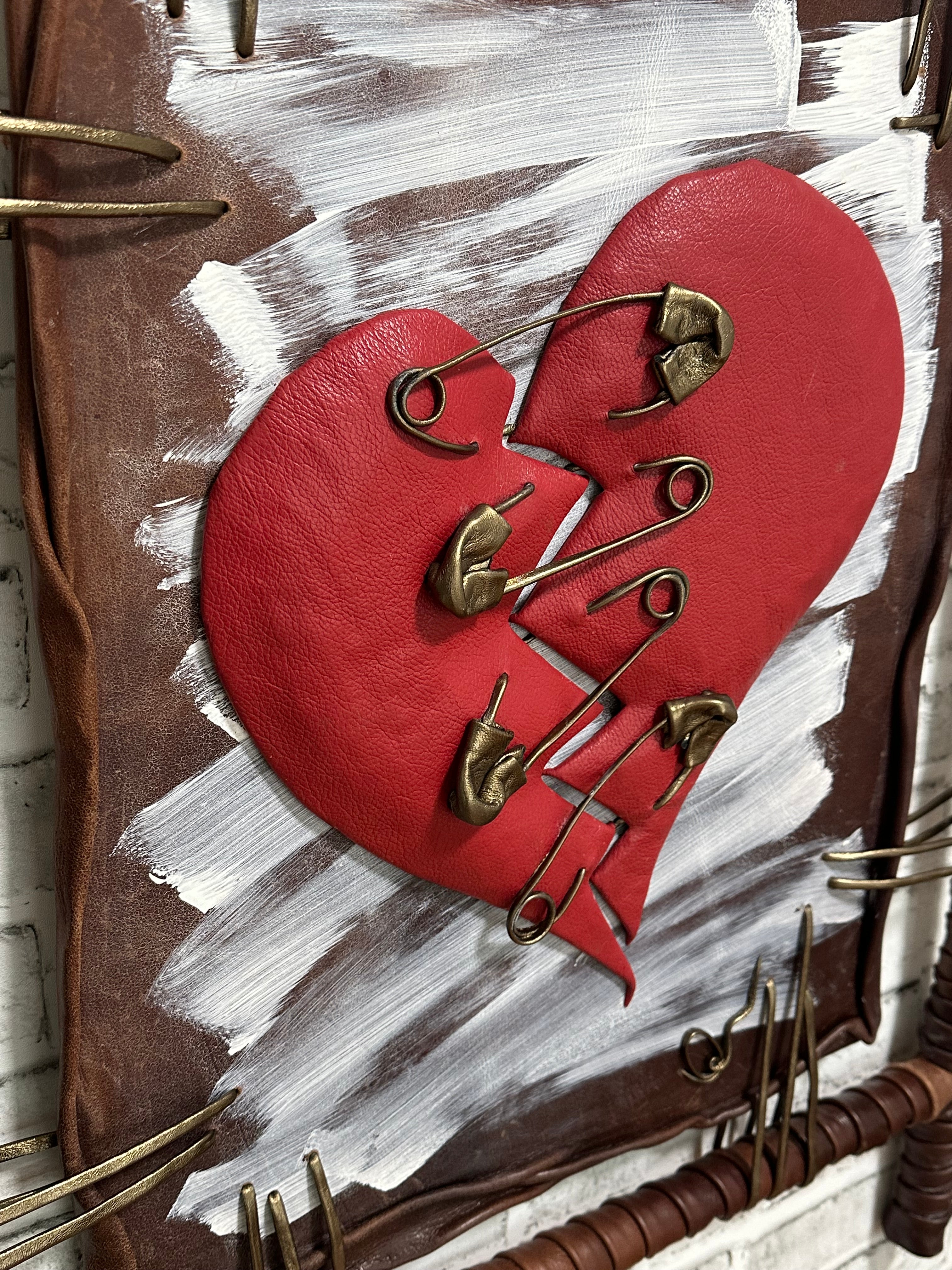 “Broken Heart” Genuine Leather 3D Art