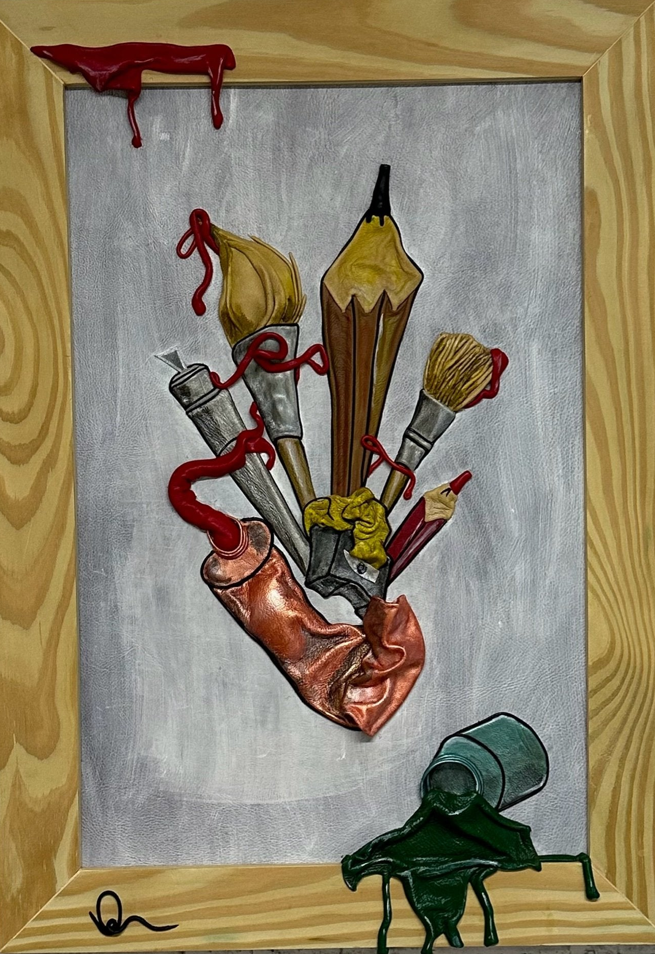 “Tools of Creation” Genuine Leather 3D Art