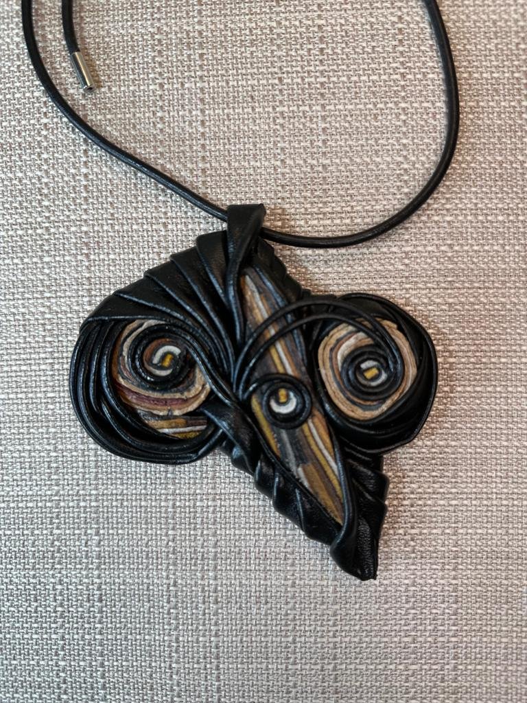 “Shaman” Leather Necklace and pendant.