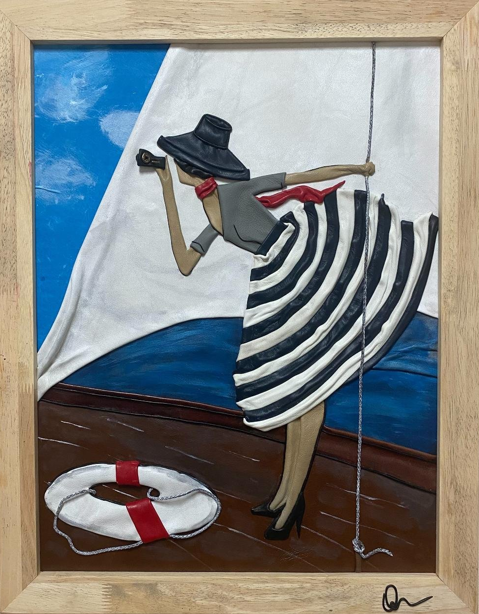 “Perfect Angle” Genuine Leather 3D Art
