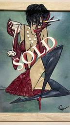 “Another Glass of Wine” Genuine Leather 3D Art