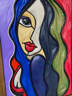 “Lady in Love” Genuine Leather 3D Art