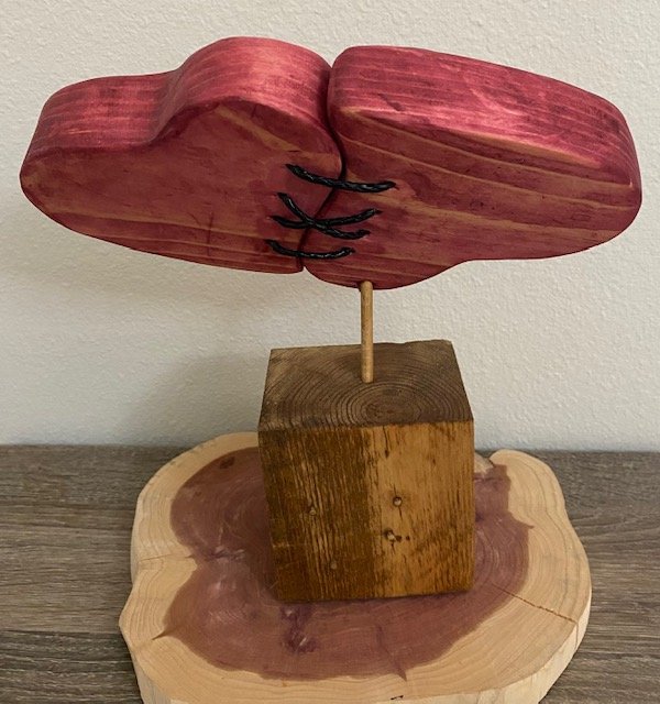 “Two Hearts” Wood sculpture