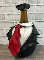 “Red Tye” Genuine Leather Glass Carafe