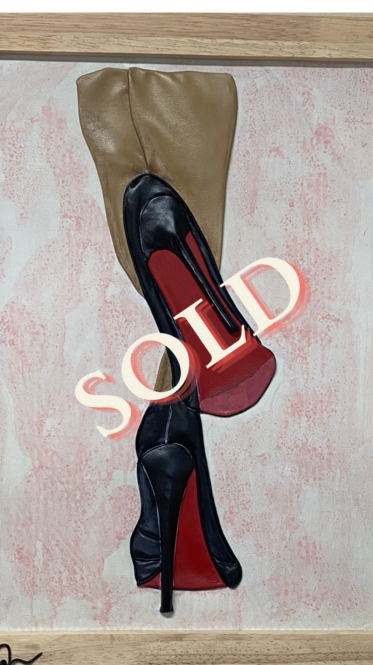 “Red Soles” Genuine Leather 3D Art