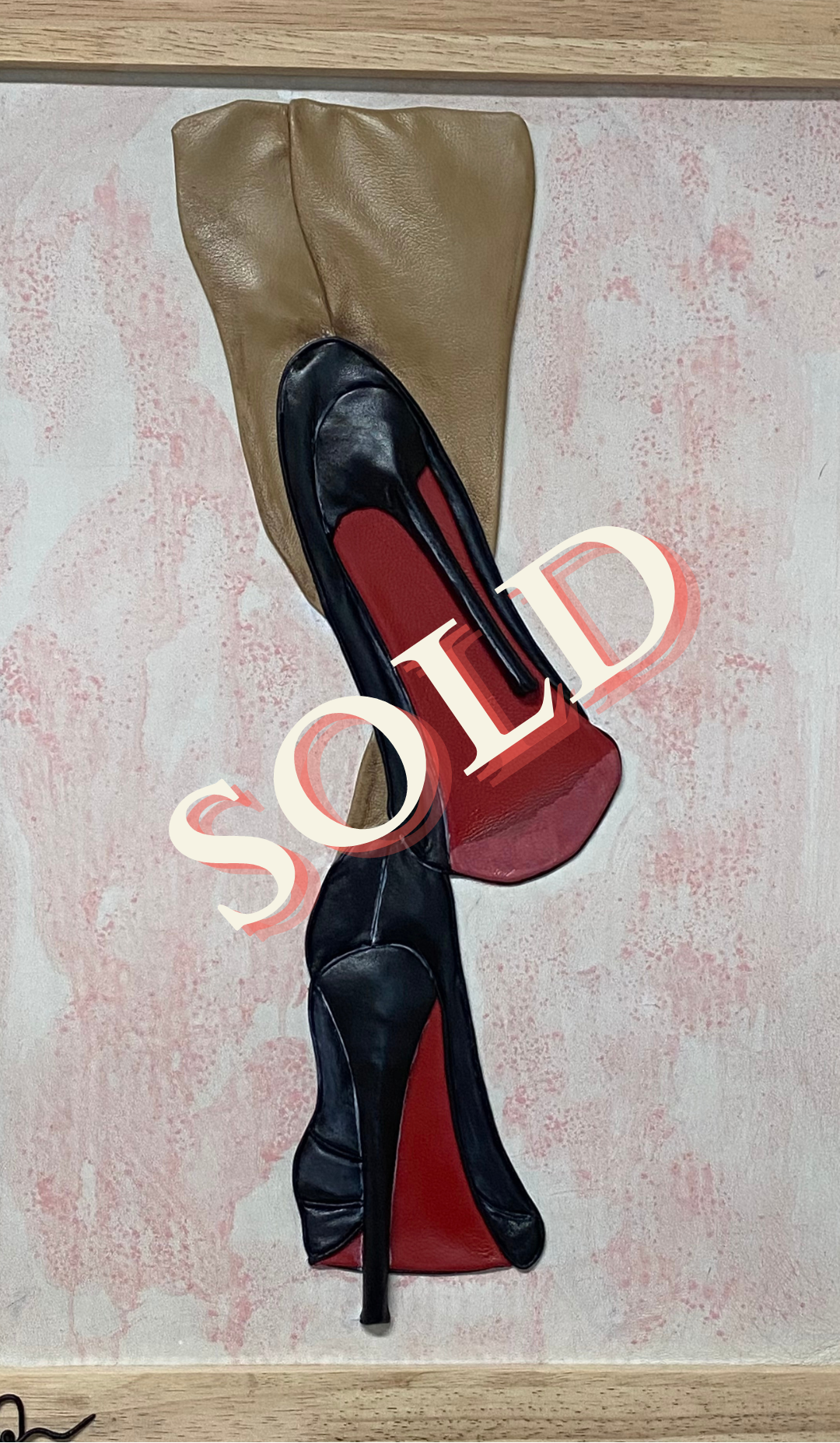 “Red Soles” Genuine Leather 3D Art