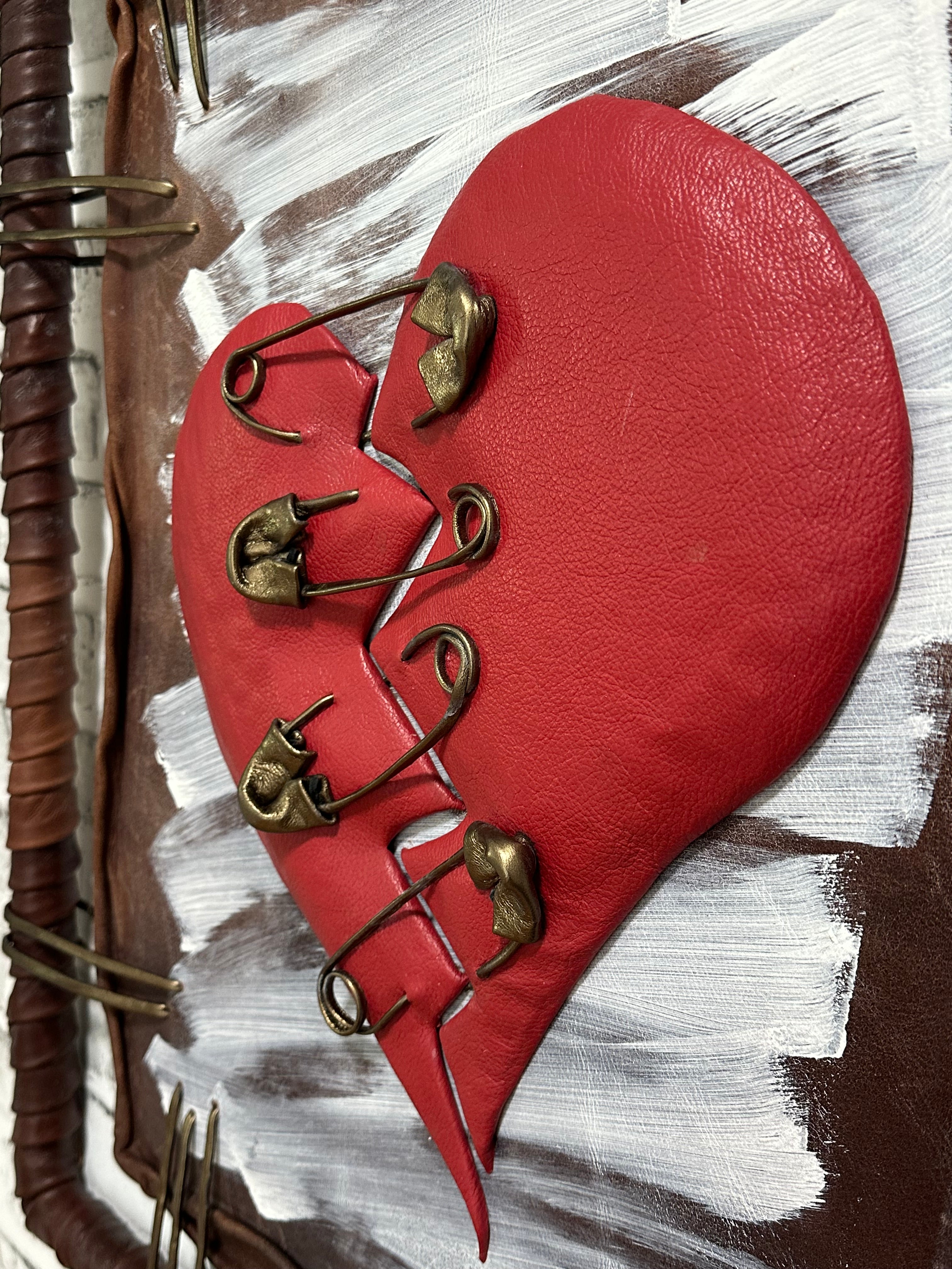 “Broken Heart” Genuine Leather 3D Art
