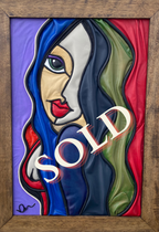 “Lady in Love” Genuine Leather 3D Art