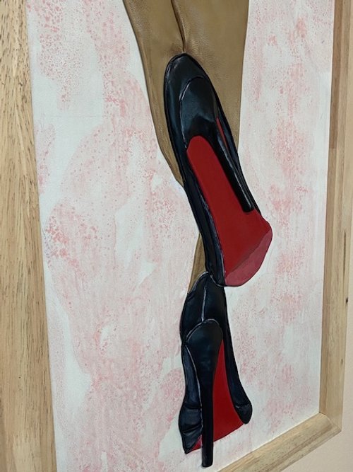 “Red Soles” Genuine Leather 3D Art