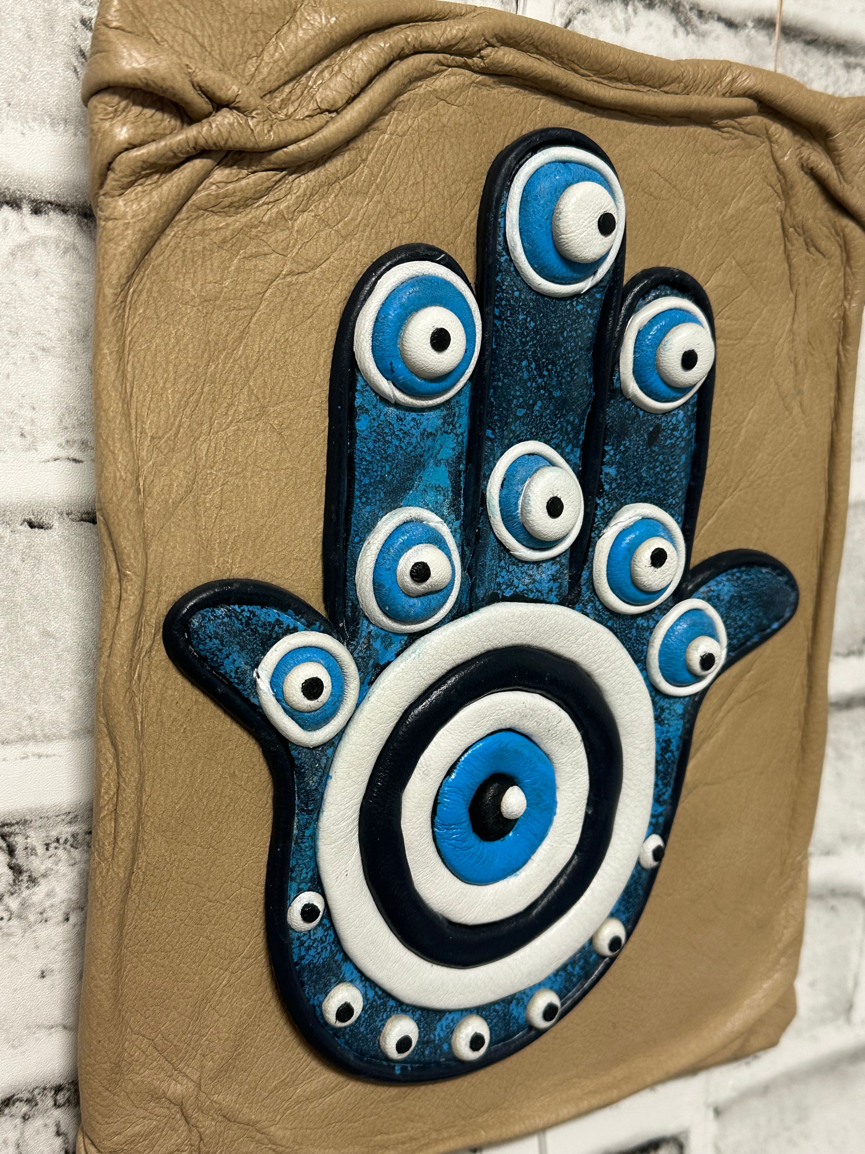 “Hamsa” Genuine Leather 3D Art