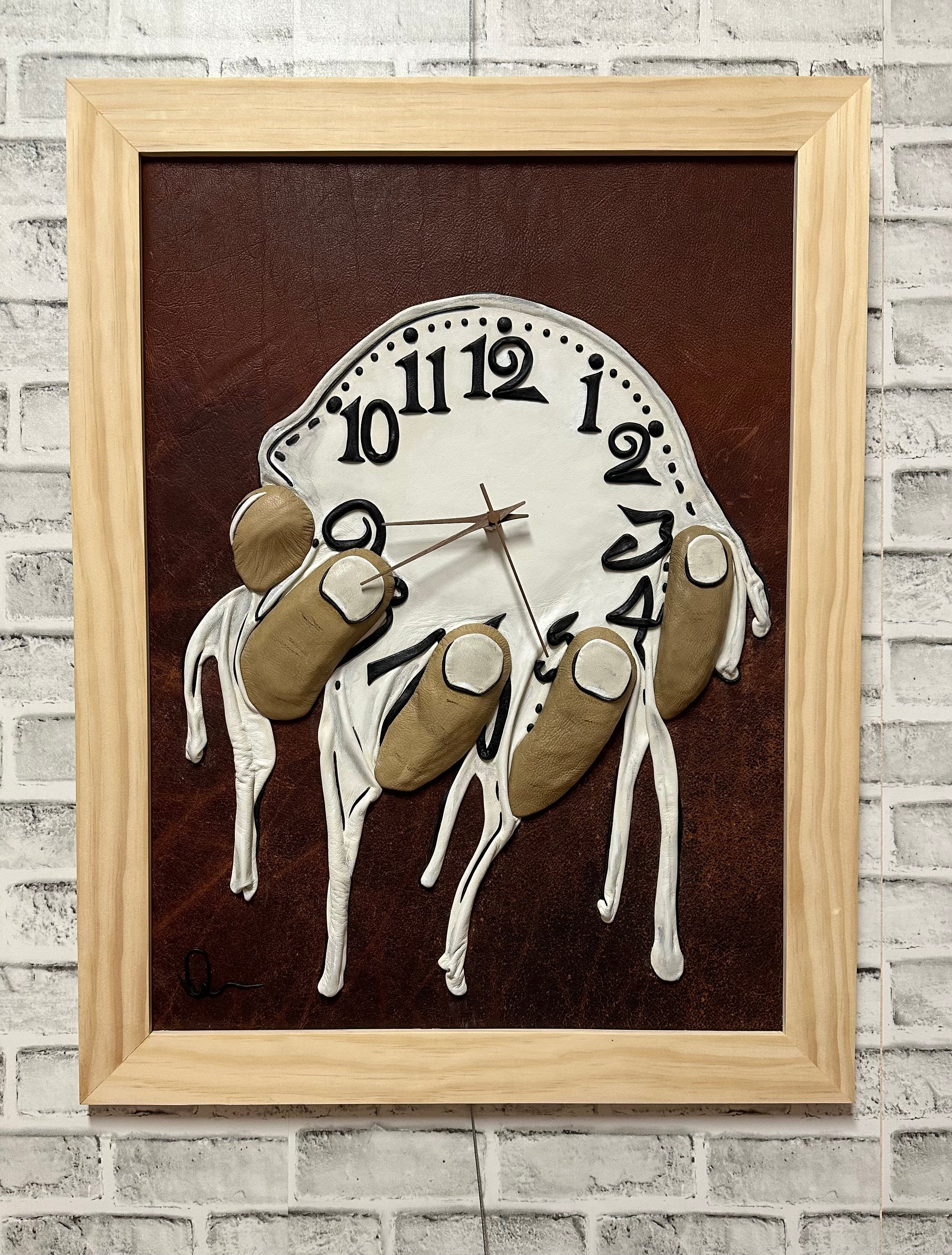 “Time” Genuine Leather 3D Art