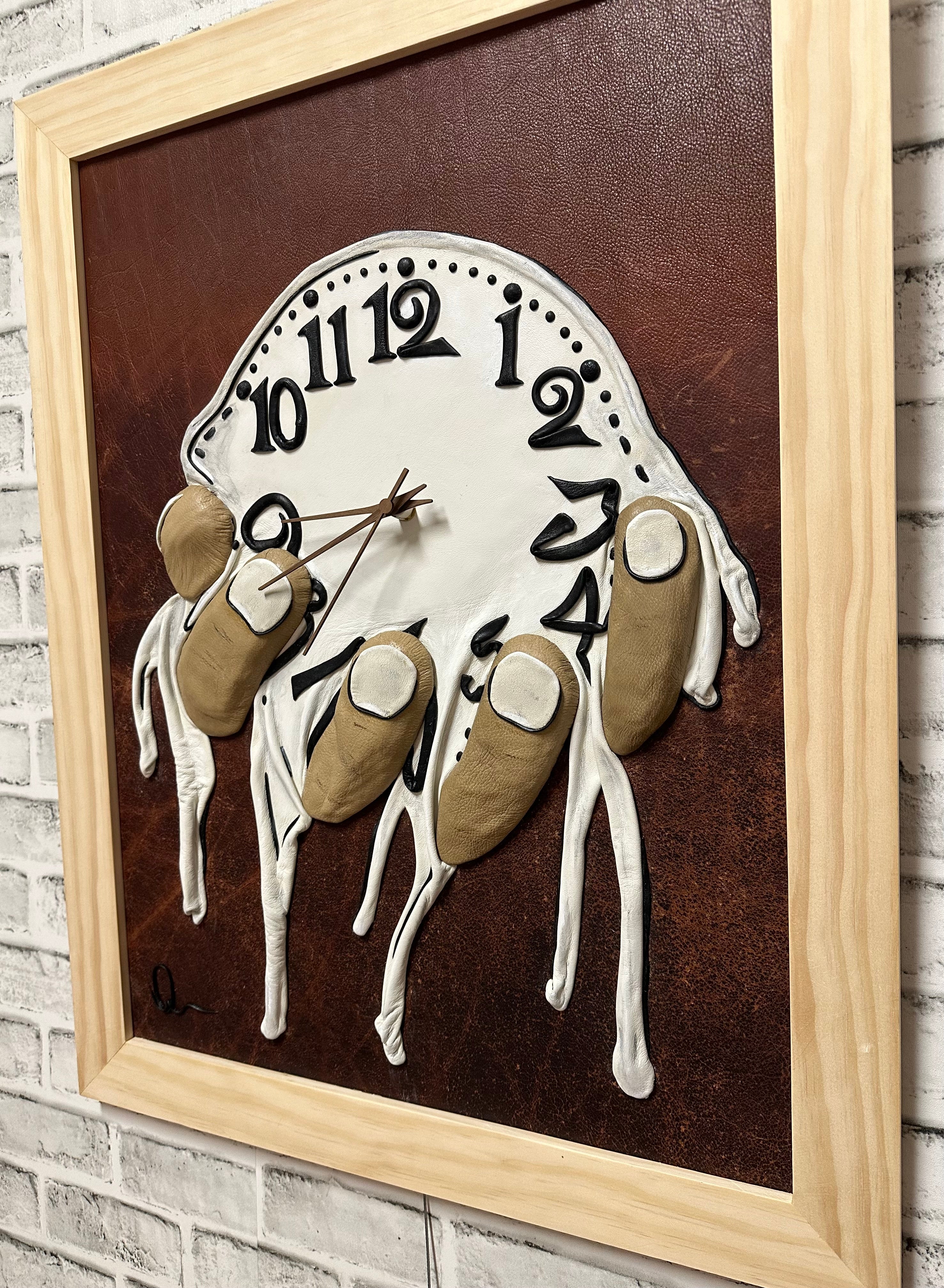 “Time” Genuine Leather 3D Art