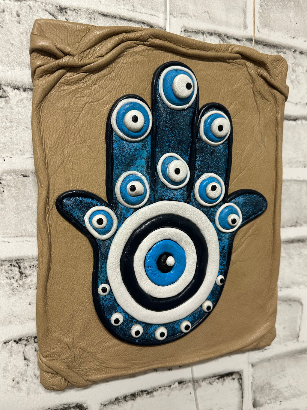 “Hamsa” Genuine Leather 3D Art
