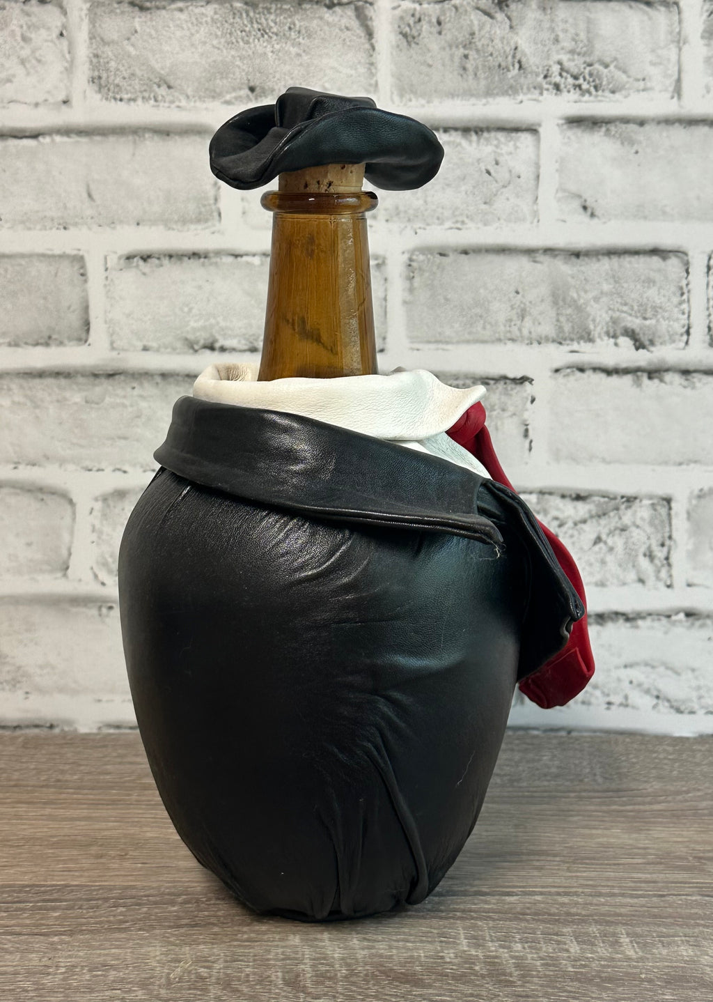 “Red Tye” Genuine Leather Glass Carafe