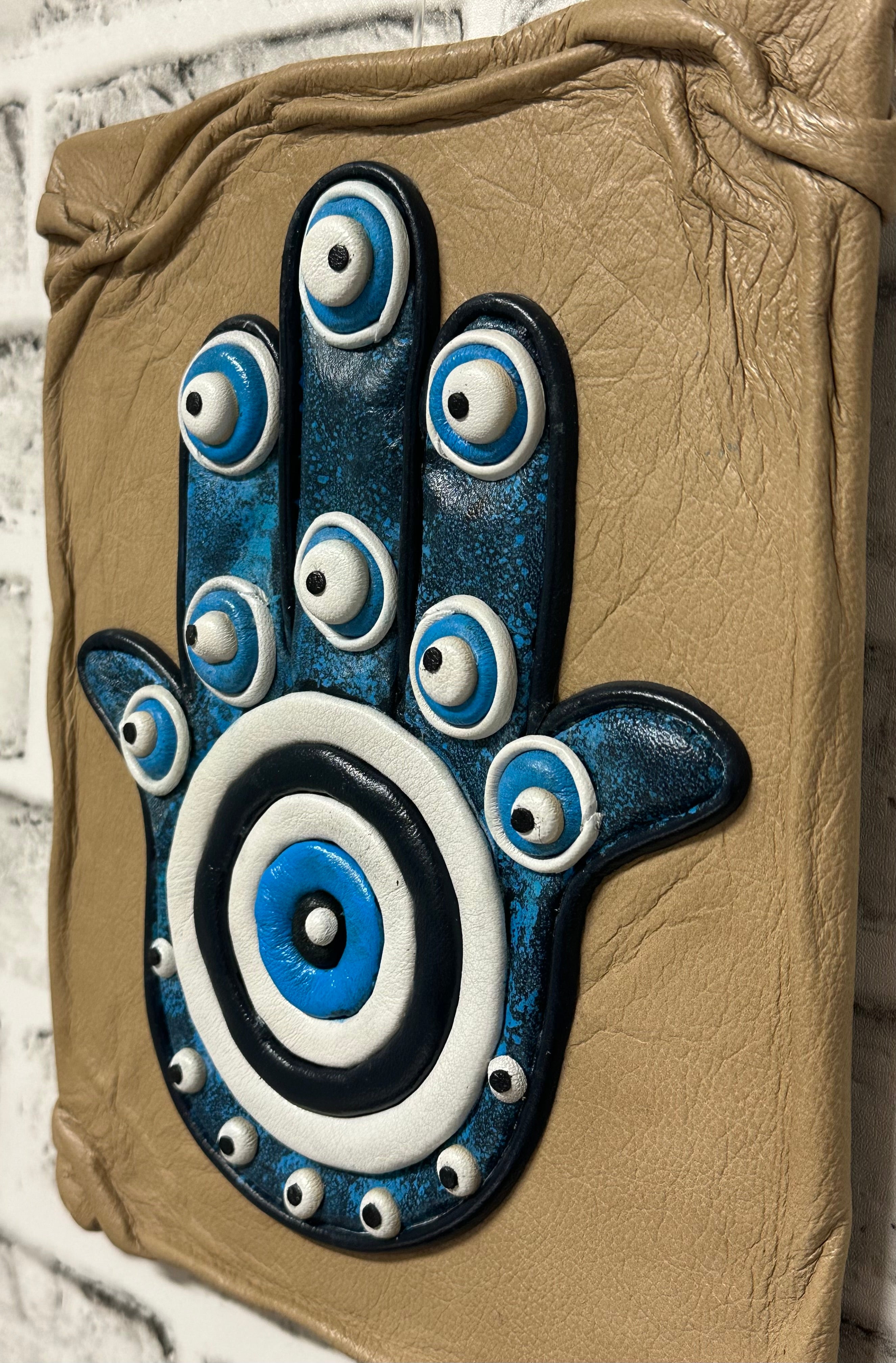 “Hamsa” Genuine Leather 3D Art