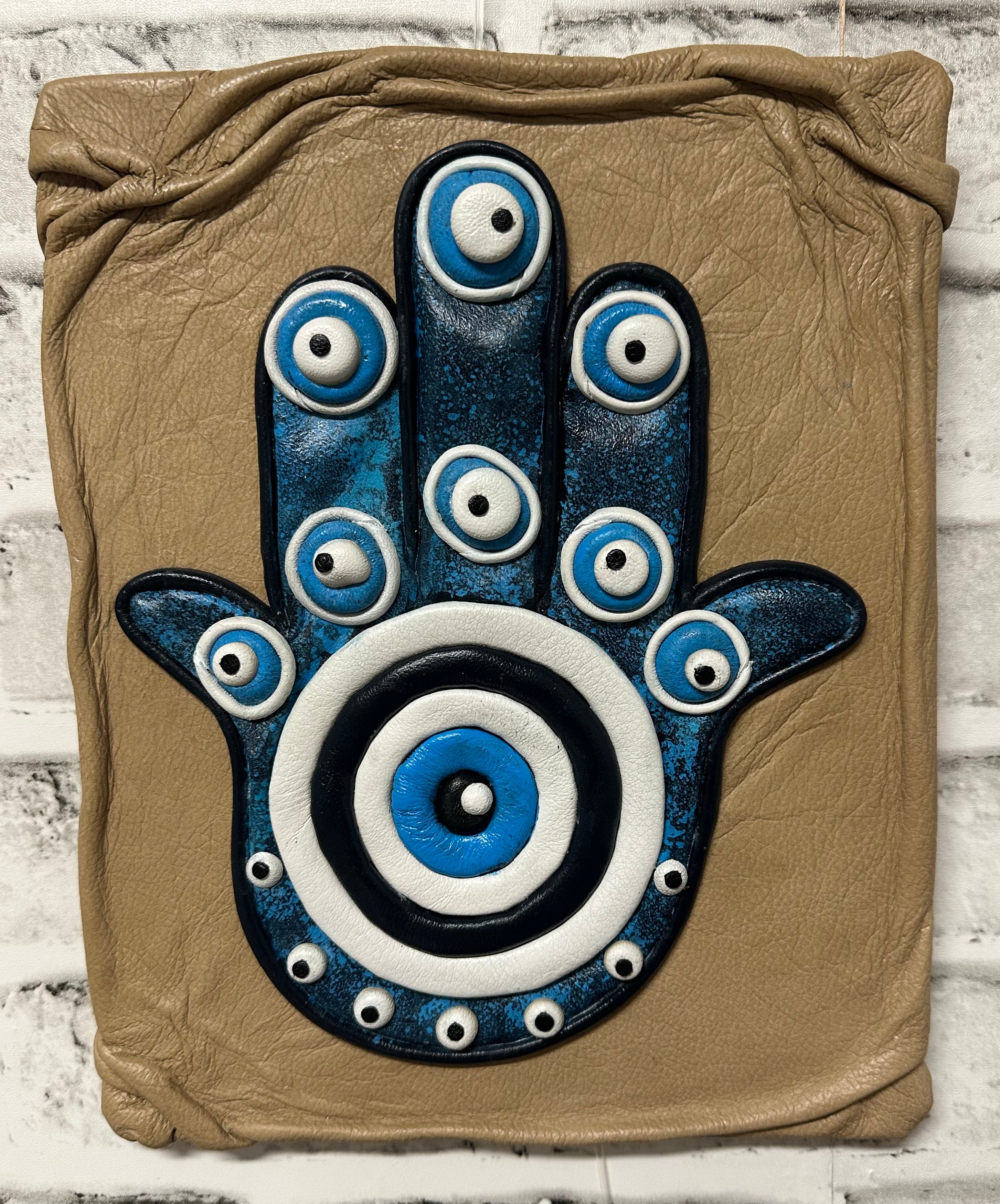 “Hamsa” Genuine Leather 3D Art