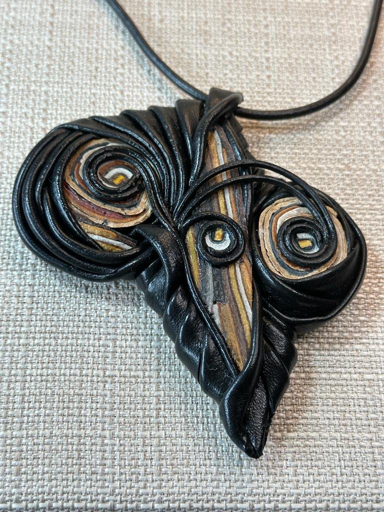 “Shaman” Leather Necklace and pendant.