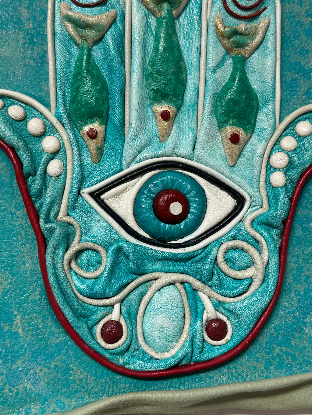 “Hamsa” Genuine Leather 3D Art