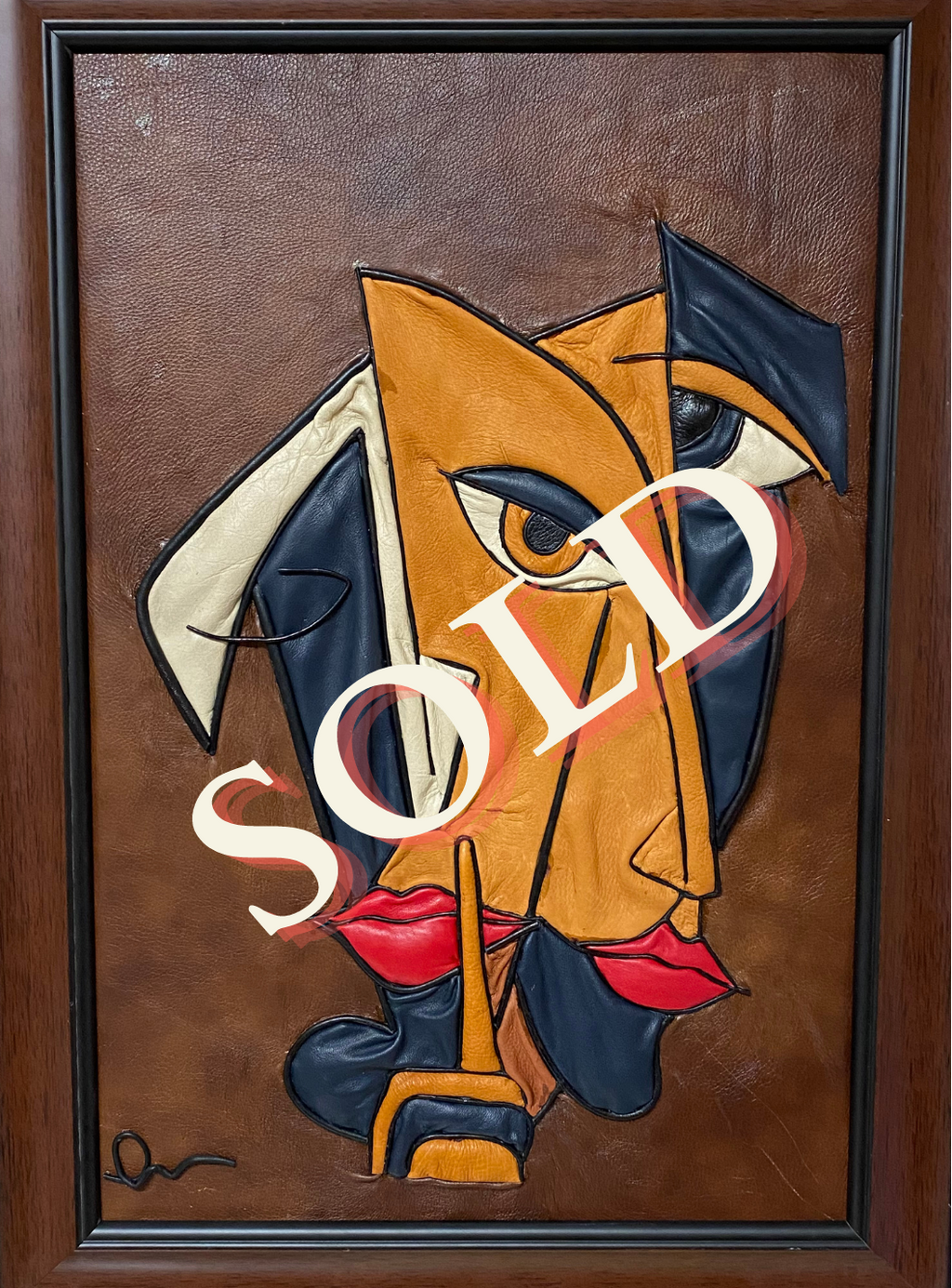 “Faces” Genuine Leather 3D Art