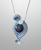 Necklace with a unique pendant on a gray background