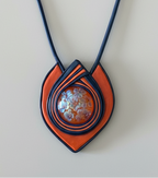 Necklace, Genuine Leather and Glass