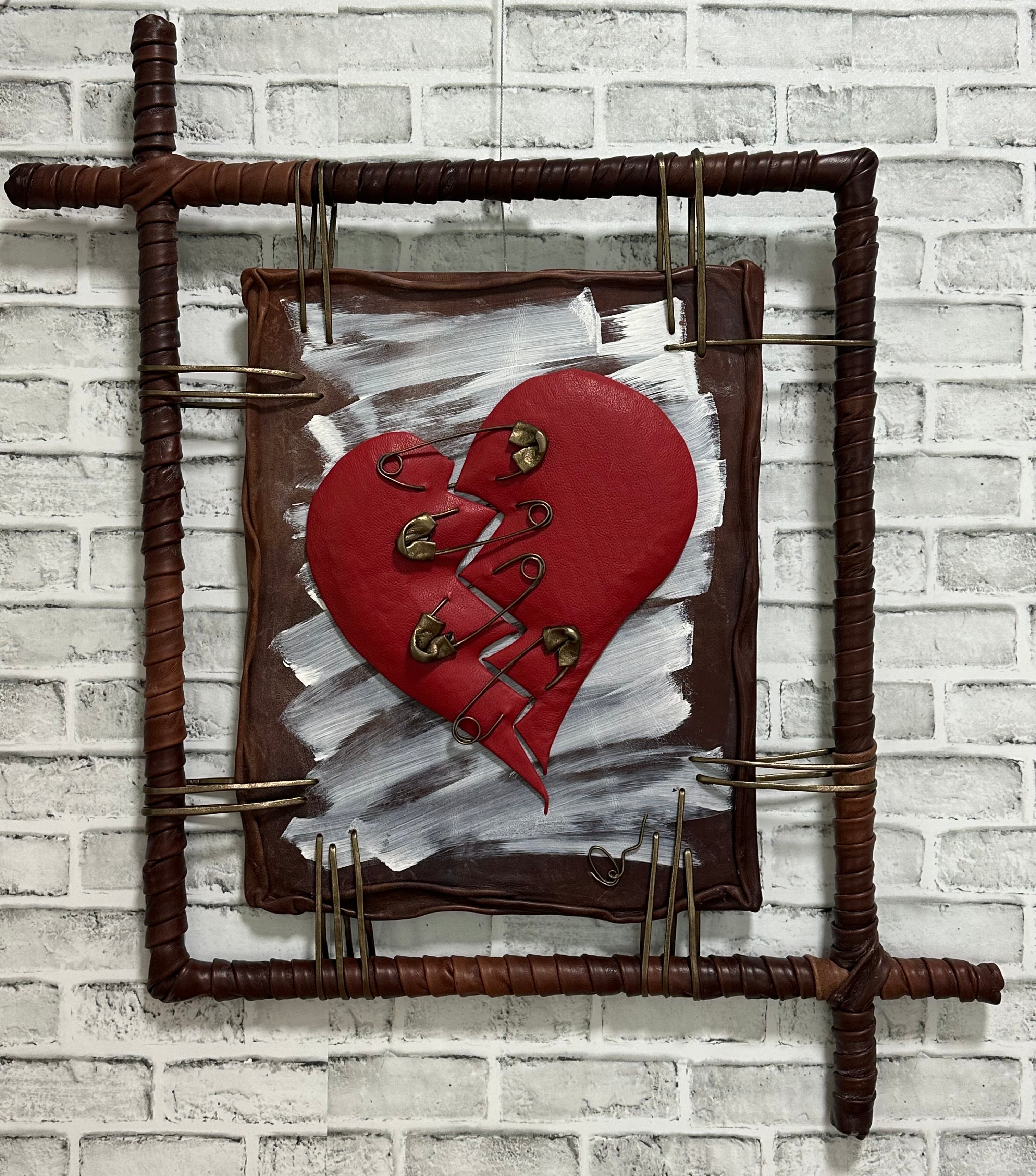 “Broken Heart” Genuine Leather 3D Art