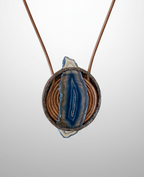 Necklace, Genuine Leather and Agate Druzy