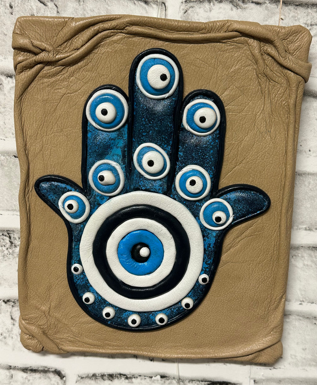 “Hamsa” Genuine Leather 3D Art