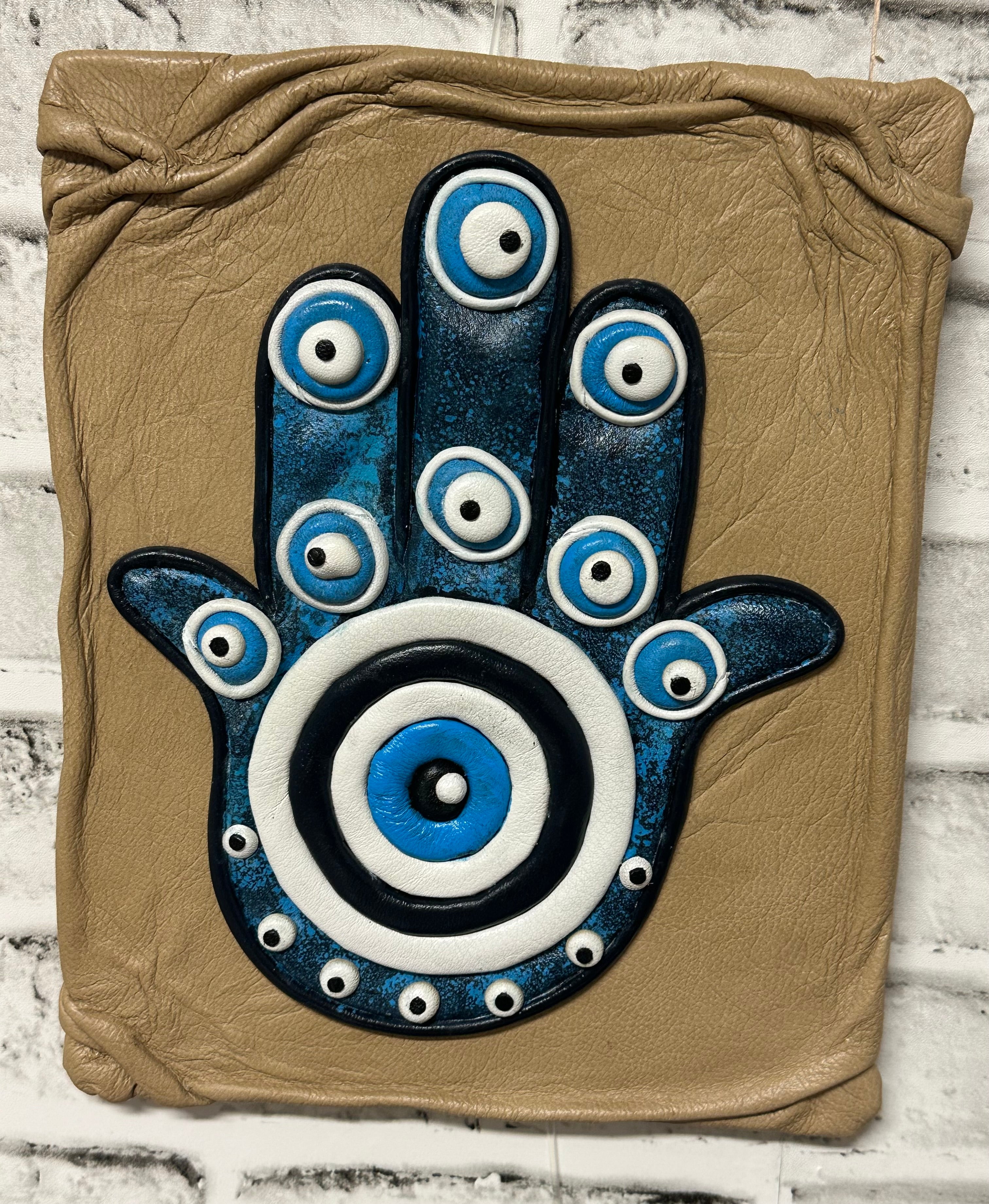 “Hamsa” Genuine Leather 3D Art