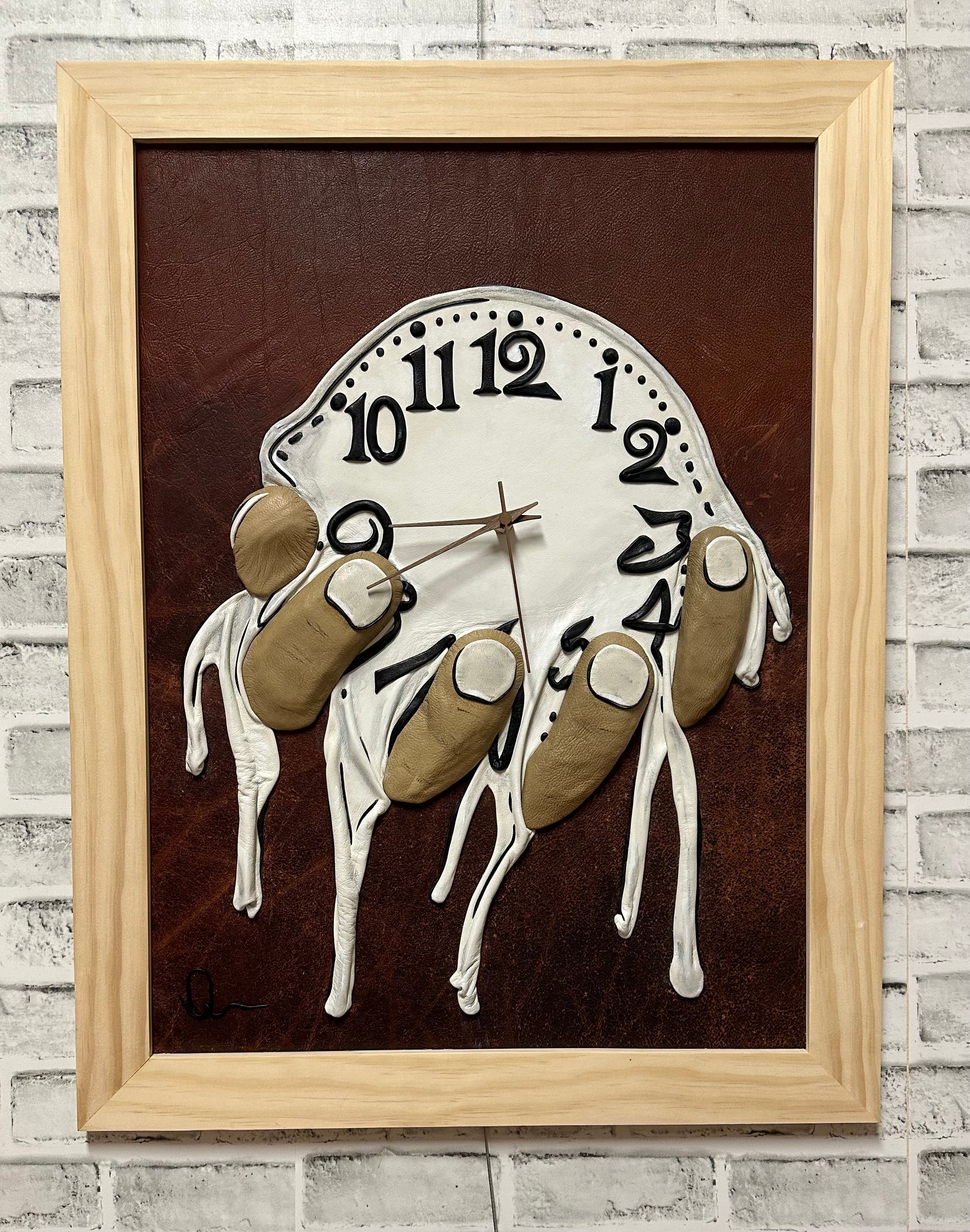 “Time” Genuine Leather 3D Art
