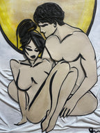 “Love beyond the moon” Genuine Leather 3D Art