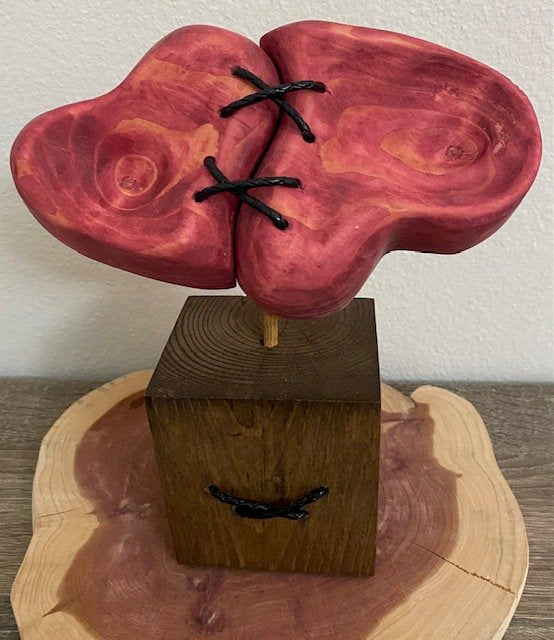 “Two Hearts” Wood sculpture