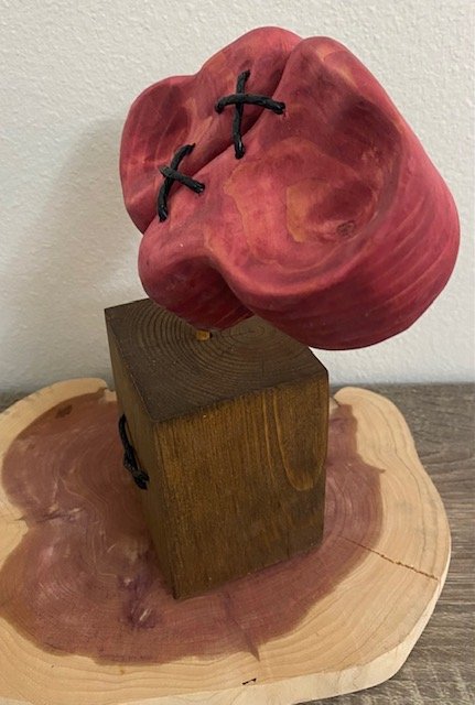 “Two Hearts” Wood sculpture