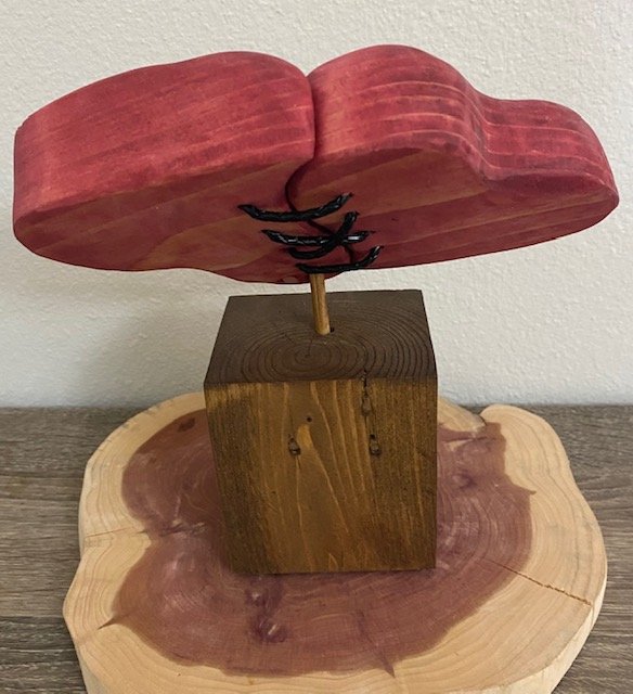 “Two Hearts” Wood sculpture