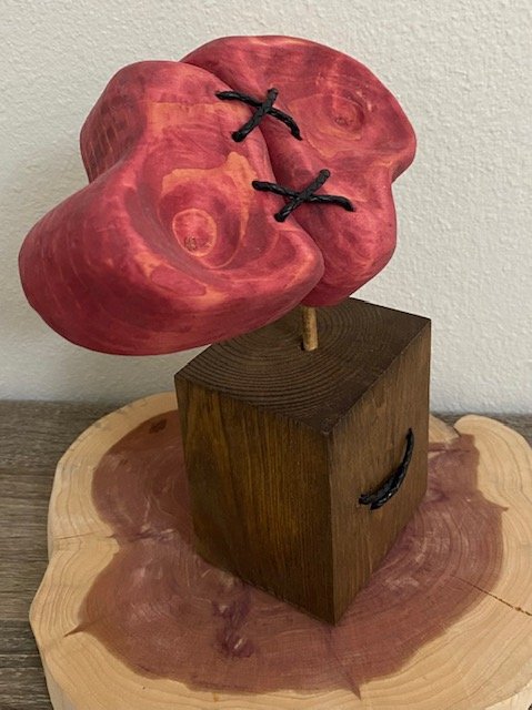 “Two Hearts” Wood sculpture