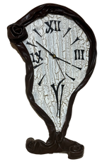 “Melting Clock” - Roman - Genuine Leather 3D Art
