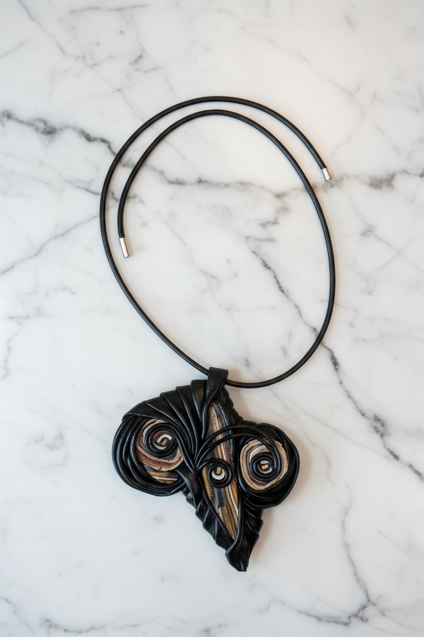 “Shaman” Leather Necklace and pendant.