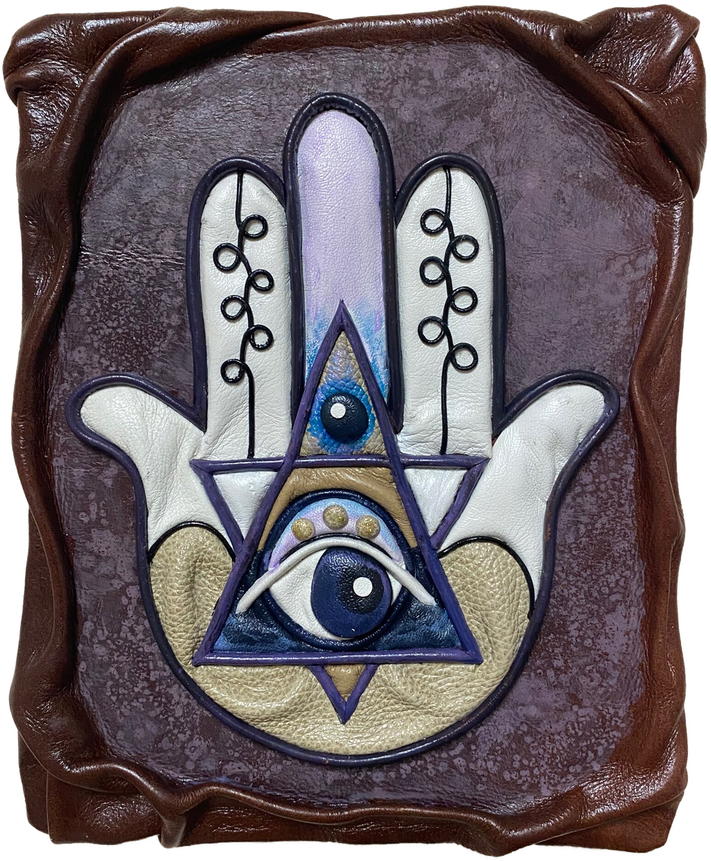 “Hamsa” Genuine Leather 3D Art